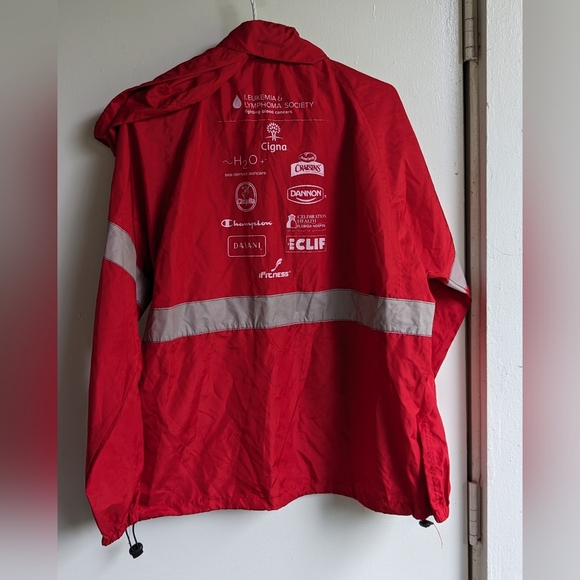 Disney parks 20 years family fun run 5K volunteer red jacket with hood, Small - Picture 2 of 6